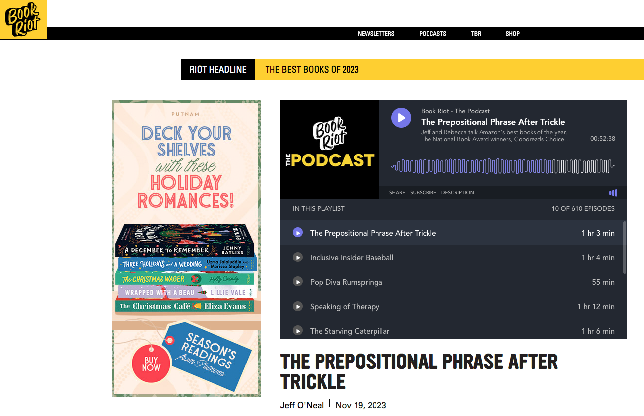 Details Little one Highlighted on The E book Riot Podcast — SUSANNAH BRESLIN